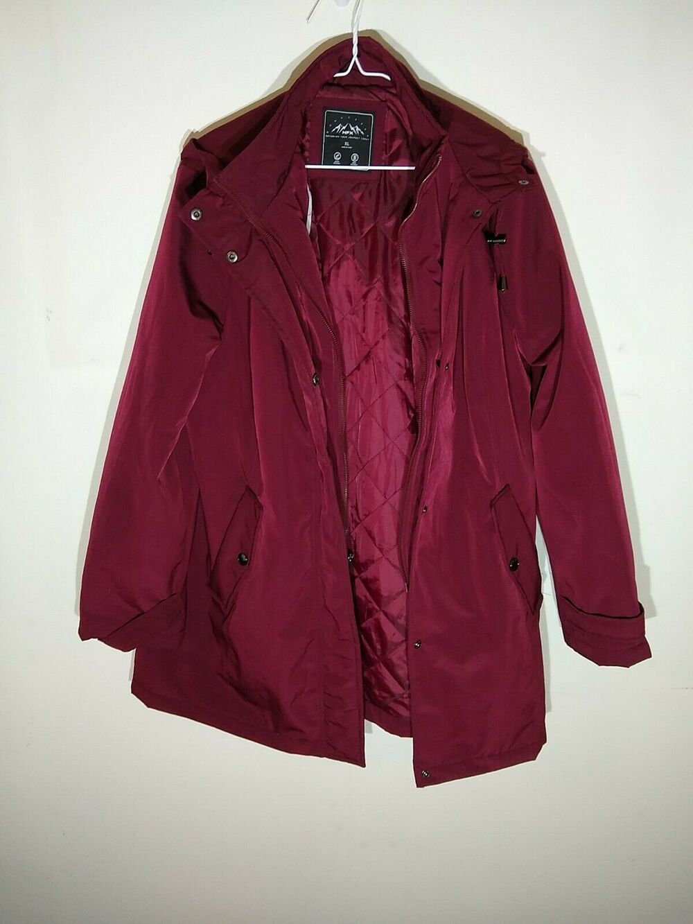 HFX Ladies' All Weather Trench Coat Zinfandel Maroon Size XL WARM